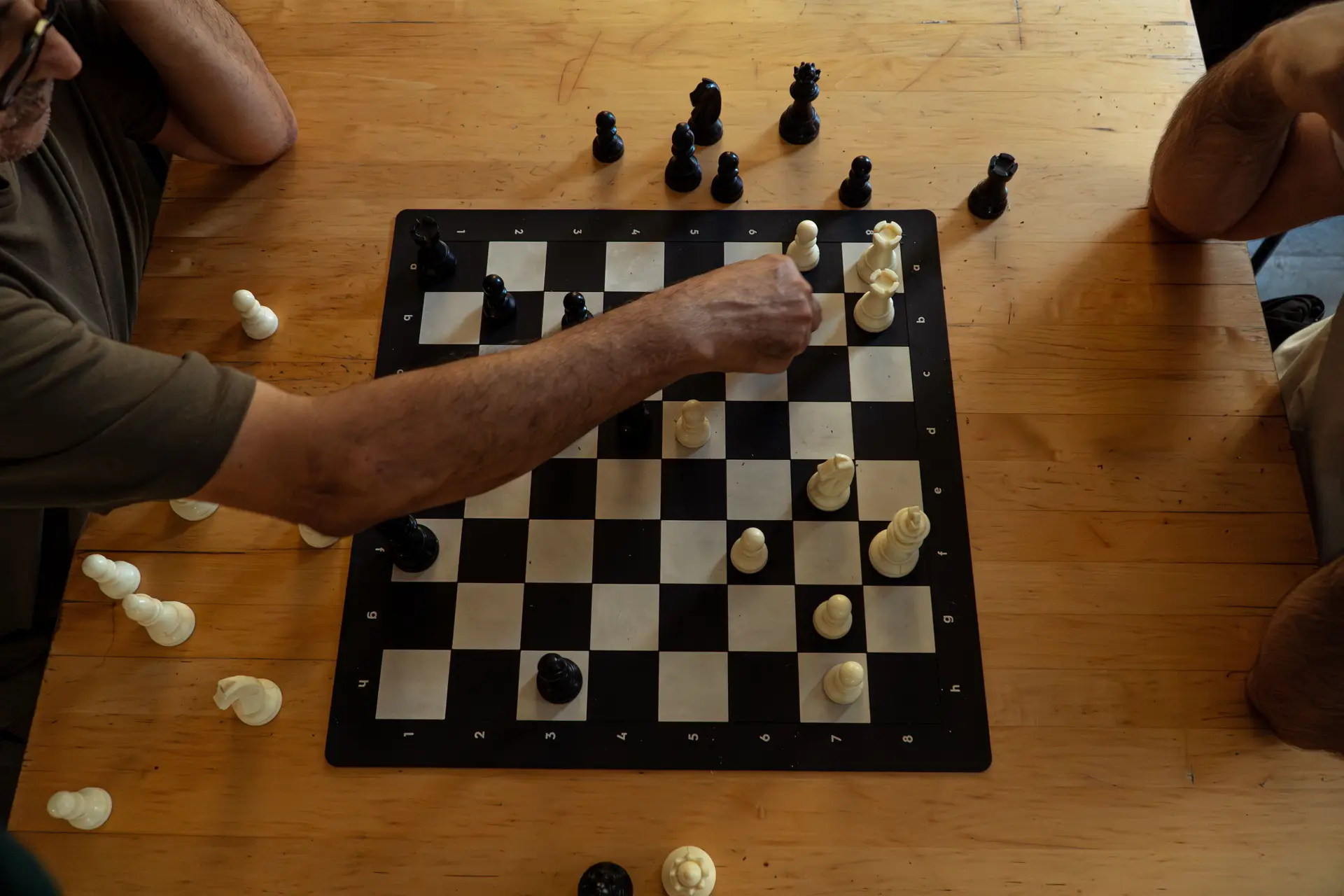 Chess players in a public space