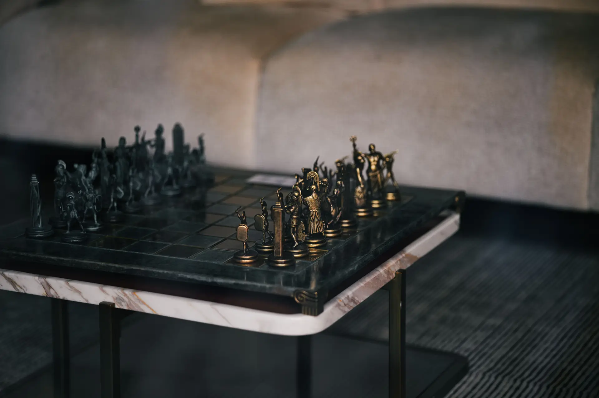 Luxurious chess set at Veraliquepurestudio